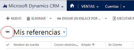 Chincheta en Microsoft Dynamics CRM 2013