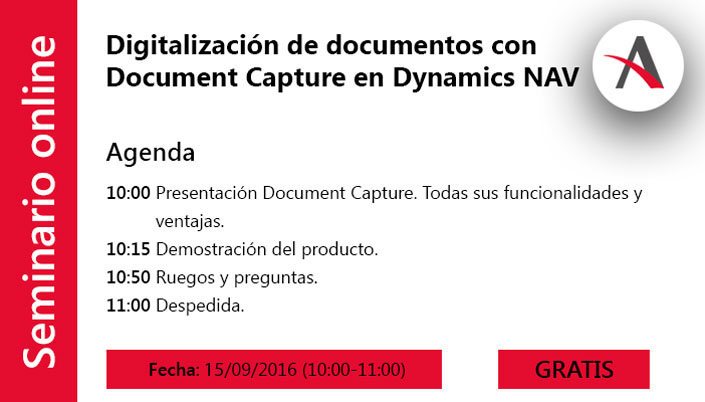 Document Capture, digitalización certificada de documentos para Dynamics NAV