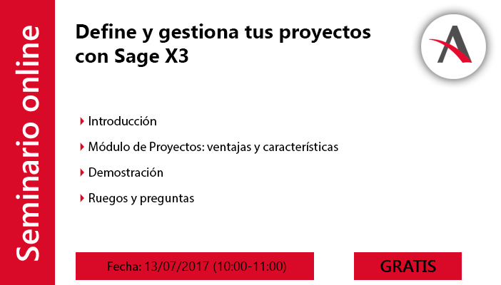 Define y gestiona tus proyectos con Sage X3