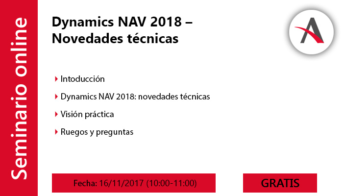 Novedades técnicas de Dynamics NAV 2018